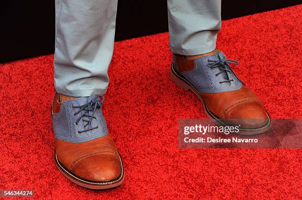 Actor Derrick Baskin, shoe detail, attends 'Difficult People' New York Premiere at The Metrograph on July 11, 2016 in New York City.