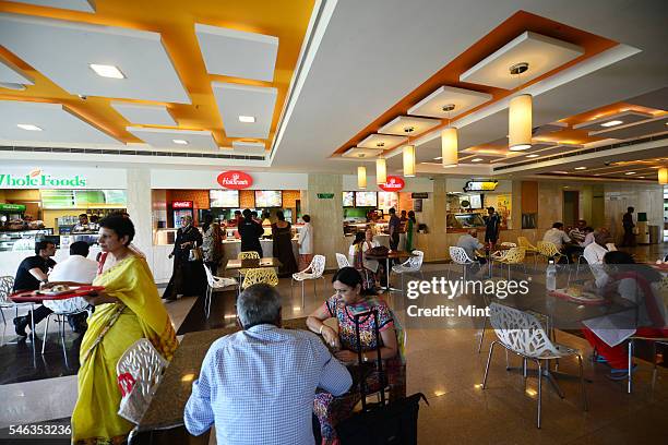 View of Food Court at Fortis Hospital on September 9, 2014 in Gurgaon, India.