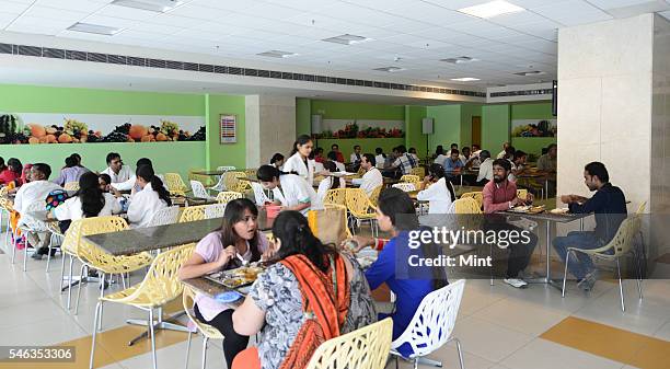 View of Food Court at Fortis Hospital on September 9, 2014 in Gurgaon, India.