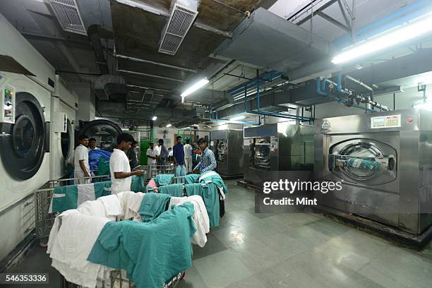 View of hospital in-house laundry on September 9, 2014 in Gurgaon, India.