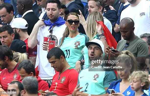 Vaso Vieira, wife of Vieirinha of Portugal attends the UEFA Euro 2016 final between Portugal and France at Stade de France on July 10, 2016 in...