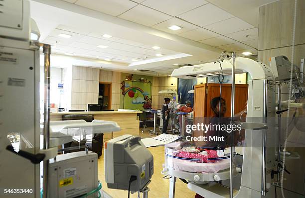 View of State of the Art Nursery at Fortis Hospital on September 9, 2014 in Gurgaon, India.