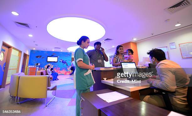 View of children pediatric OPD at Fortis Hospital on September 9, 2014 in Gurgaon, India.