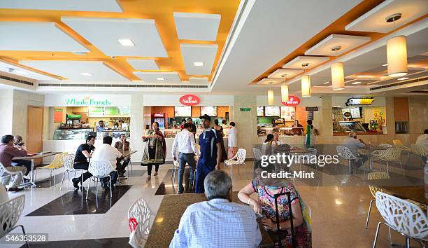 View of Food Court at Fortis Hospital on September 9, 2014 in Gurgaon, India.