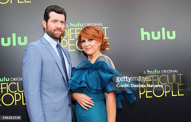 Actor Billy Eichner and creator Julie Klausner attend 'Difficult People' New York Premiere at The Metrograph on July 11, 2016 in New York City.