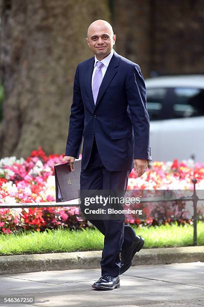 Sajid Javid, U.K. Business secretary, arrives for a cabinet meeting in 10 Downing Street in London, U.K., on Tuesday, July 12, 2016. U.K. Home...