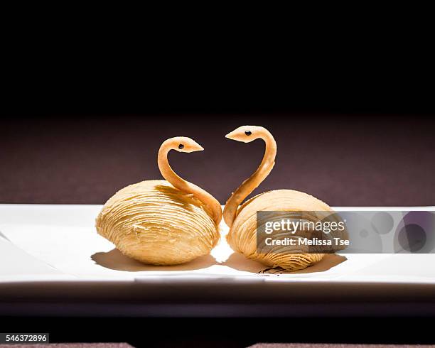 swan puff pastry dim sum - puff pastry stock pictures, royalty-free photos & images