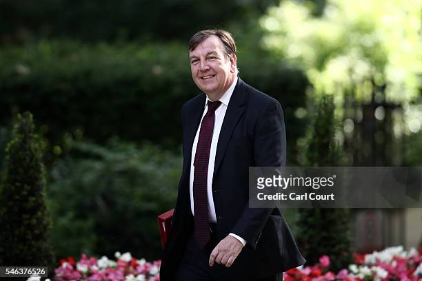 Secretary of State for Culture, Media and Sport, John Whittingdale, arrives to attend a Cabinet meeting at Downing Street on July 12, 2016 in London,...