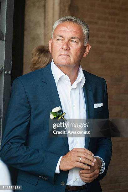 Miroslav Ivanovic, father of Ana Ivanovic leaves the wedding hall at Palazzo Cavalli after the celebration of Bastian Schweinsteiger and Ana Ivanovic...