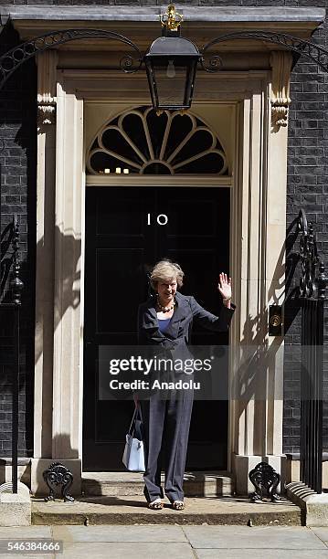 Theresa May departs from David Cameron's final cabinet meeting as Prime Minister after six years in 10 downing street before she takes over and...