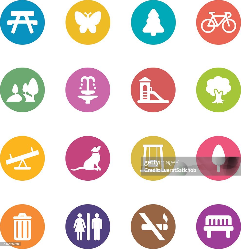 Park and Outdoor Colour Harmony icons | EPS10
