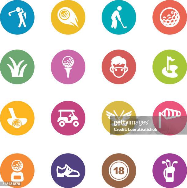 golf circle colour harmony icons | eps10 - putting gloves on stock illustrations
