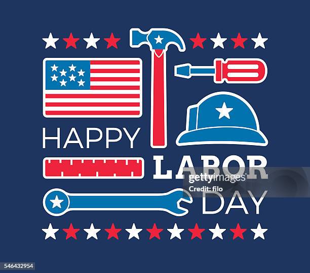 happy labor day - labor day stock illustrations