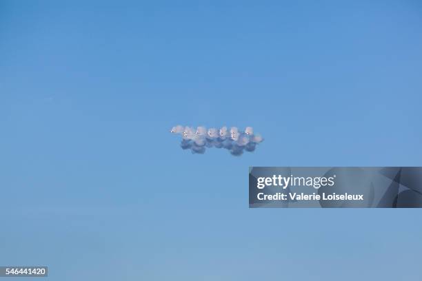 snowbirds in blue sky - canadian snowbird 個照片及圖片檔