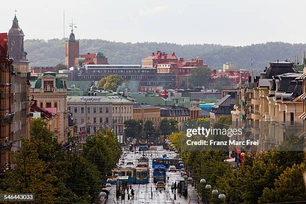 avenyn-street and the old town of gothenburg - göteborg stad bildbanksfoton och bilder