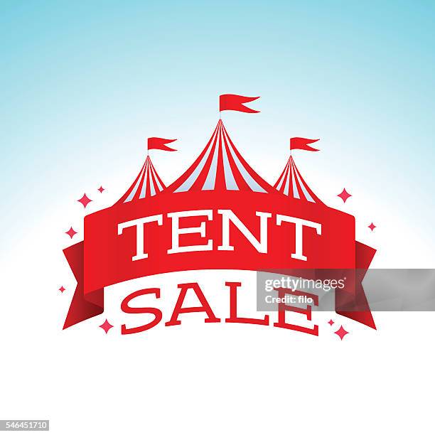 ilustraciones, imágenes clip art, dibujos animados e iconos de stock de carpa de venta - carpa circo