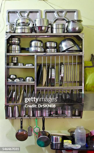 Utensil Stand Hanging On Kitchen Wall High-Res Stock Photo - Getty Images