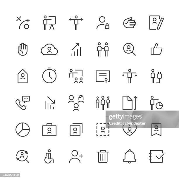 human resources icons set 2 | thin line series - corporate structure stock illustrations
