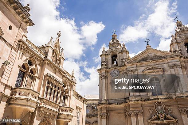 mdina cathedral in malta - mdina stock pictures, royalty-free photos & images