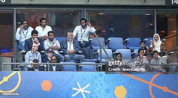 Former Emir of Qatar Sheikh Hamad Bin Khalifa Al Thani attends the UEFA Euro 2016 final between Portugal and France at Stade de France on July 10,...