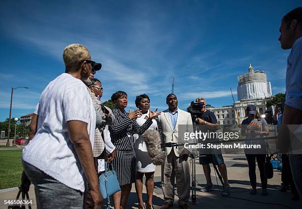 The family and attorney of Philando Castile speak to MSNBC after a press conference on July 12, 2016 in St. Paul, Minnesota. Judge Glenda Hatchett,...