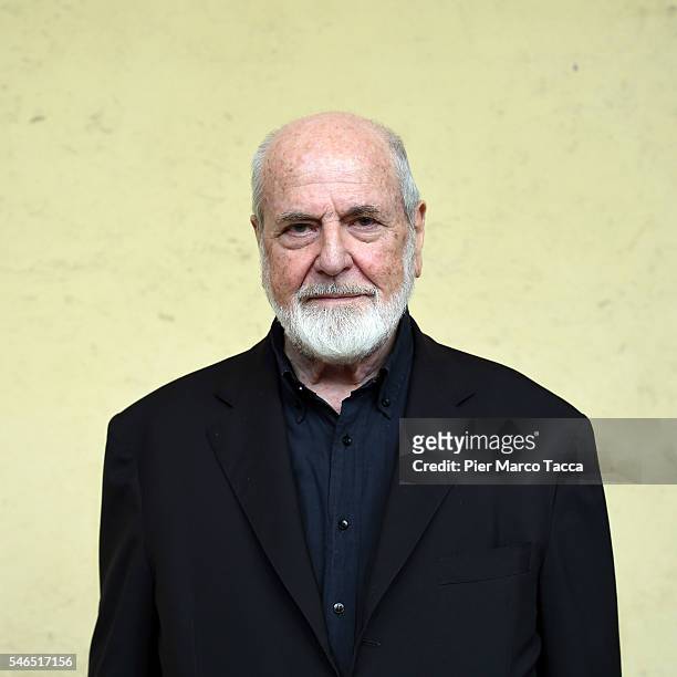 Artist Michelangelo Pistoletto poses during the 'Extreme. Alla ricerca delle particelle' exhibition opening at National Science and Technology Museum...
