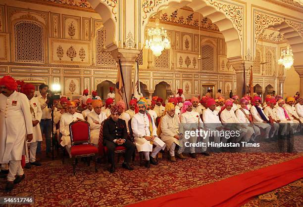 Dignitaries attend the 18th birth anniversary celebrations of Maharaja Sawai Padmanabh Singh of the erstwhile royal family of Jaipur at the City...