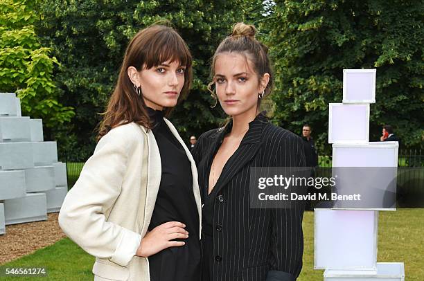 Miranda Kilbey and Elektra Kilbey of Say Lou Lou attend the COS celebrates The Serpentine Park Nights 2016 at The Serpentine Gallery on July 12, 2016...