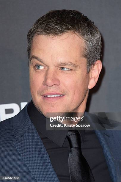 Matt Damon attends the "Jason Bourne" Paris Premiere at Cinema Pathe Beaugrenelle on July 12, 2016 in Paris, France.