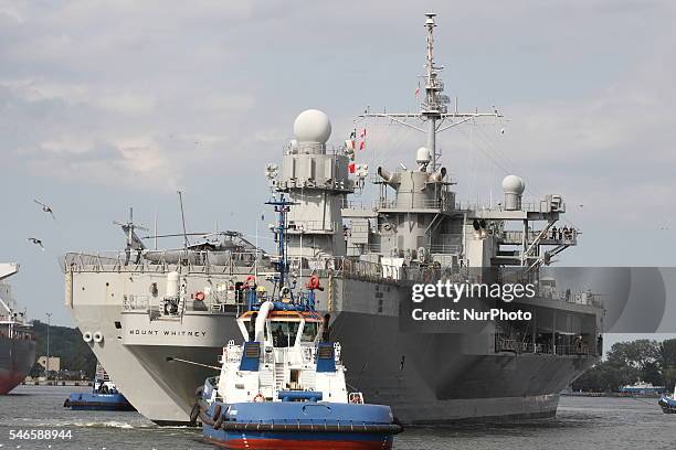 Gdynia, Poland 12th, July 2016 US Navy Ship USS Mount Whitney , a Blue Ridge class command ship, visits the port of Gdynia for a routine port visit....