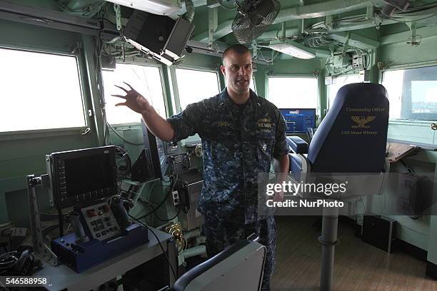 Gdynia, Poland 12th, July 2016 US Navy Ship USS Mount Whitney , a Blue Ridge class command ship, visits the port of Gdynia for a routine port visit....