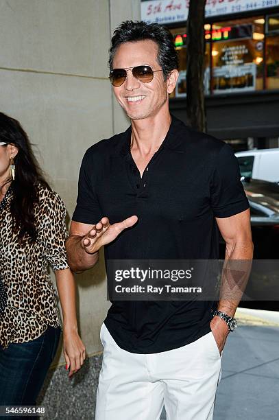 Actor Benjamin Bratt enters the "Today Show" taping at NBC Rockefeller Center Studios on July 12, 2016 in New York City.