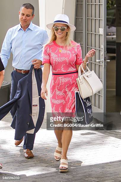 Reese Witherspoon is seen with her husband James Toth on July 12, 2016 in Los Angeles, California.