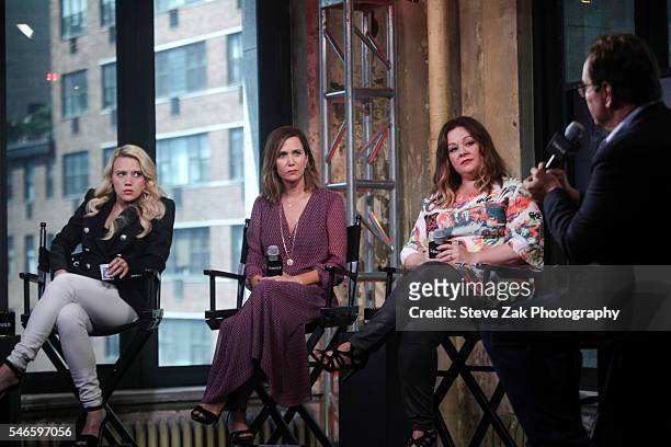 Kate McKinnon, Kristen Wiig, Melissa McCarthy and Steve Higgins attend AOL Build Speaker Series: "Ghostbusters" at AOL HQ on July 12, 2016 in New...