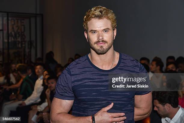 Kellan Lutz attends the Robert Geller show during New York Fashion Week: Men's S/S 2017 at Skylight Clarkson Square on July 12, 2016 in New York City.