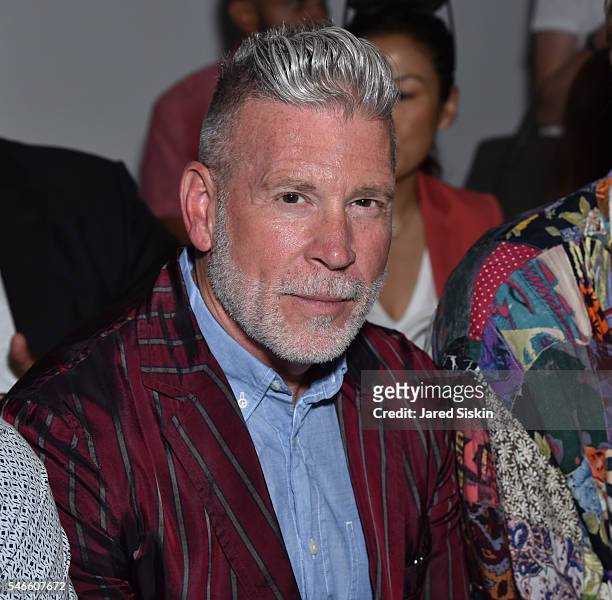 Nick Wooster attends the Robert Geller show during New York Fashion Week: Men's S/S 2017 at Skylight Clarkson Square on July 12, 2016 in New York...