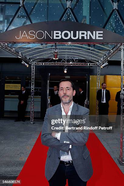 President of Warner France Xavier Albert attends the 'Jason Bourne' Paris Premiere at Cinema Pathe Beaugrenelle on July 12, 2016 in Paris, France.