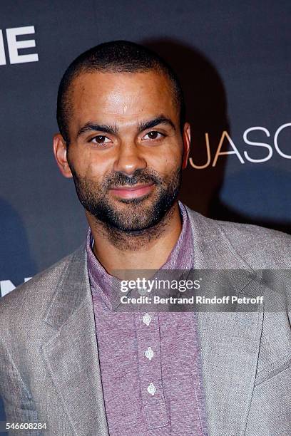 Player Tony Parker attends the 'Jason Bourne' Paris Premiere at Cinema Pathe Beaugrenelle on July 12, 2016 in Paris, France.