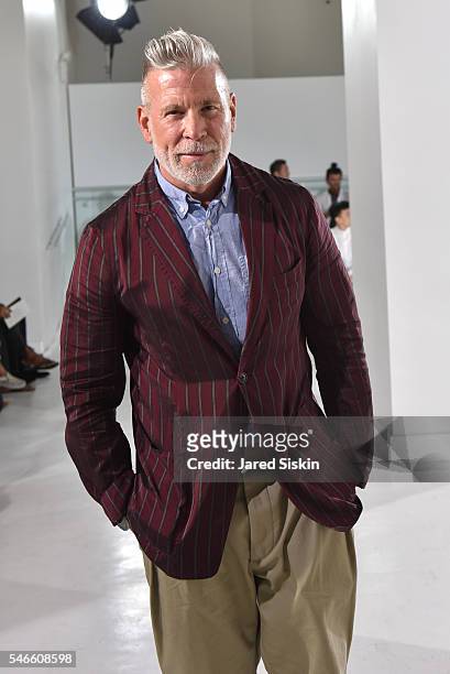 Nick Wooster attends the N. Hoolywood runway show during New York Fashion Week: Men's S/S 2017 at Hudson Mercantile on July 12, 2016 in New York City.