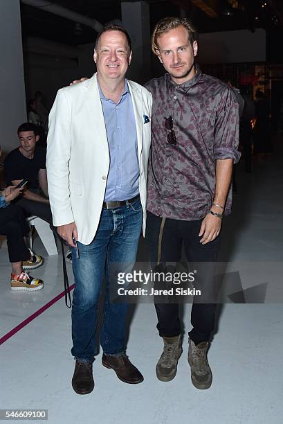 Kenneth Richard and Robert Geller attend the Robert Geller show during New York Fashion Week: Men's S/S 2017 at Skylight Clarkson Square on July 12,...