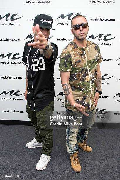 Latin music duo Alexis & Fido visit Music Choice on July 12, 2016 in New York City.