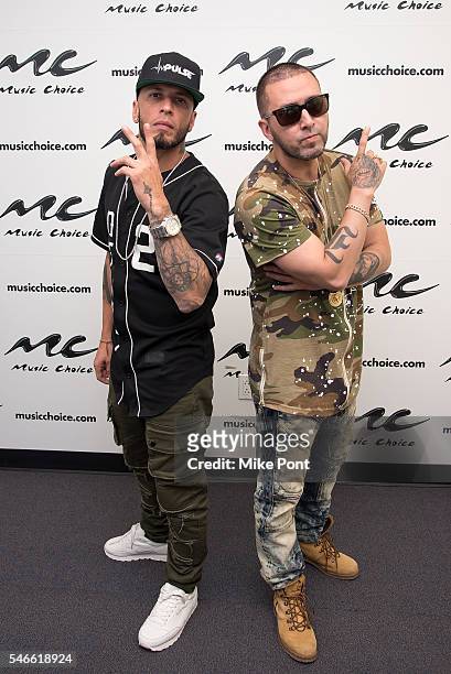 Latin music duo Alexis & Fido visit Music Choice on July 12, 2016 in New York City.