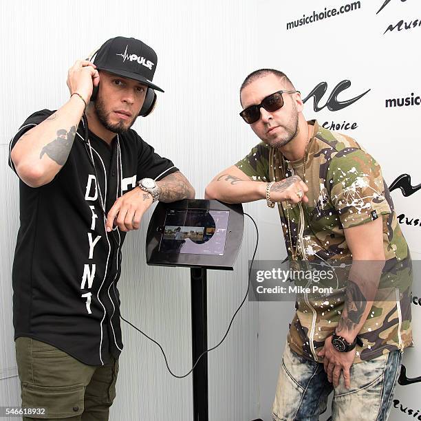 Latin music duo Alexis & Fido visit Music Choice on July 12, 2016 in New York City.