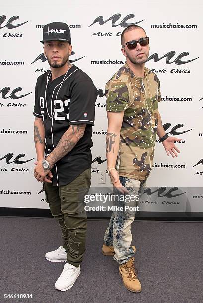 Latin music duo Alexis & Fido visit Music Choice on July 12, 2016 in New York City.