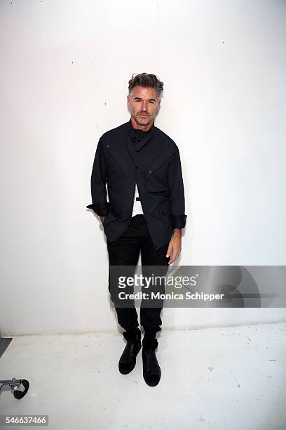 Eric Rutherford attends Cadet - Backstage - New York Fashion Week: Men's S/S 2017 at Skylight Clarkson Sq on July 12, 2016 in New York City.