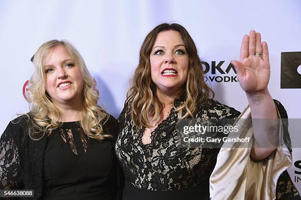 Actress Sarah Baker and event honoree Melissa McCarthy attend the 2016 Gilda Radner Award for Innovation in Comedy at Caroline's On Broadway on July...