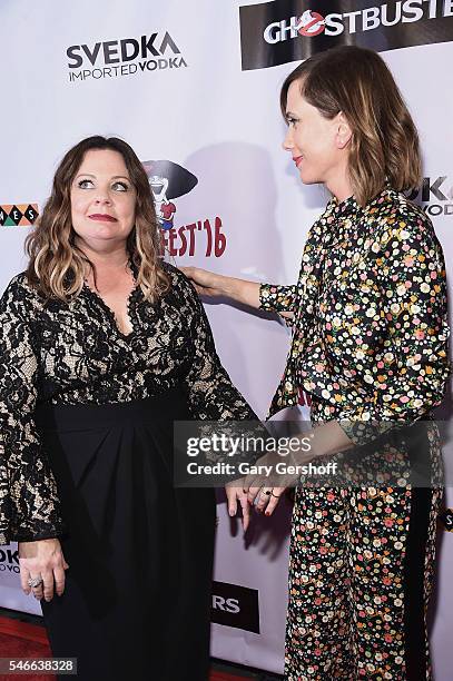 Event honoree Melissa McCarthy and Kristen Wiig attend the 2016 Gilda Radner Award for Innovation in Comedy at Caroline's On Broadway on July 12,...