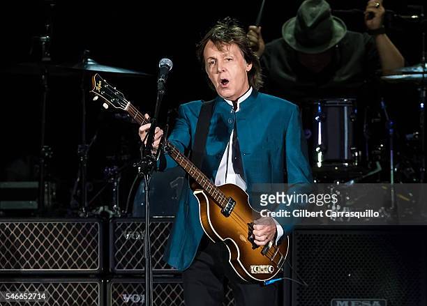 Singer-songwriter Sir Paul McCartney performs during the 'One On One' tour at Citizens Bank Park on July 12, 2016 in Philadelphia, Pennsylvania.