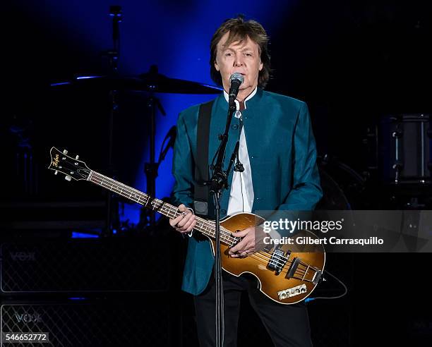 Singer-songwriter Sir Paul McCartney performs during the 'One On One' tour at Citizens Bank Park on July 12, 2016 in Philadelphia, Pennsylvania.