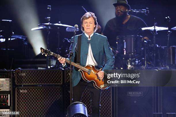 Sir Paul McCartney performs live at Citizens Bank Park July 12, 2016 in Philadelphia, Pennsylvania.